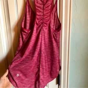 Lululemon Womens crimson red striped workout detailed tank